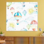 ballonnen: grillige Waterverf naadloos. Canvas Afdruk (Insitu (Woonkamer))