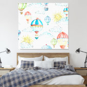 ballonnen: grillige Waterverf naadloos. Canvas Afdruk (Insitu (Slaapkamer))