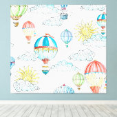 ballonnen: grillige Waterverf naadloos. Canvas Afdruk (Insitu (Houten vloer))