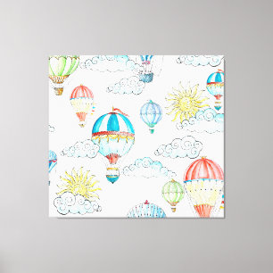  ballonnen: grillige Waterverf naadloos. Canvas Afdruk