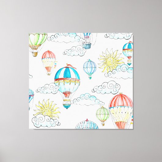 ballonnen: grillige Waterverf naadloos. Canvas Afdruk (Voorkant)