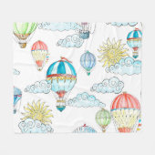  ballonnen: grillige Waterverf naadloos. Fleece Deken (Voorkant (Horizontaal))