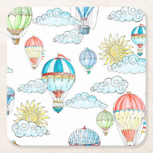  ballonnen: grillige Waterverf naadloos. Kartonnen Onderzetters