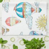 ballonnen: grillige Waterverf naadloos. Theedoek (Gevouwen)