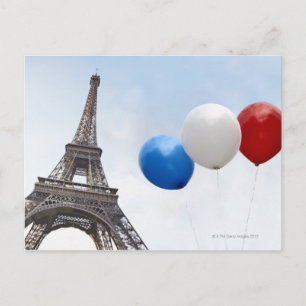 ballonnen in de kleuren van de Franse vlag in Briefkaart