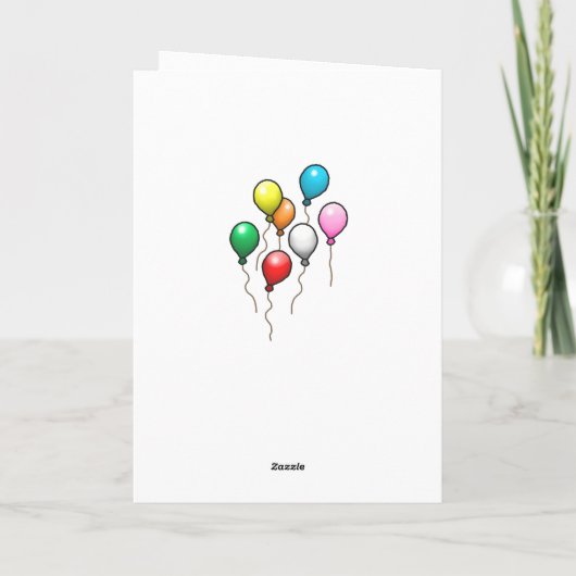 Ballonnen in de lucht Verjaardag Kaart (Achterkant)