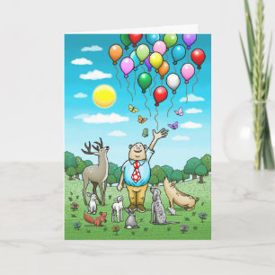 Ballonnen in de lucht Verjaardagskaart Kaart