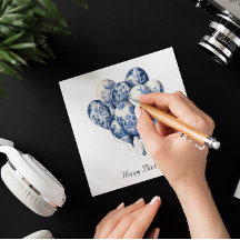 Ballonnen in Delfts Blauw, aanpasbaar