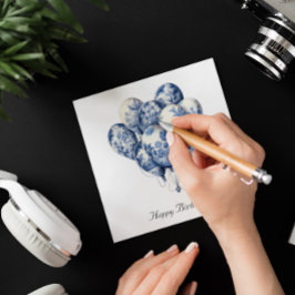 Ballonnen in Delfts Blauw, aanpasbaar Kaart