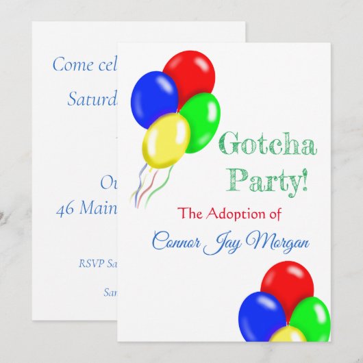 "ballonnen" kaart (Voorkant / Achterkant)