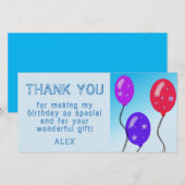 Ballonnen Kinderen Verjaardag Bedankkaart Bericht (Voorkant / Achterkant)