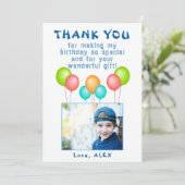 Ballonnen Kinderen Verjaardag Foto Bedankkaart (Staand voorkant)