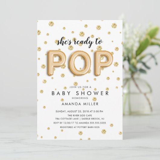 Ballonnen klaar om te POPPEN Neutrale doucheuitnod Kaart (Staand voorkant)