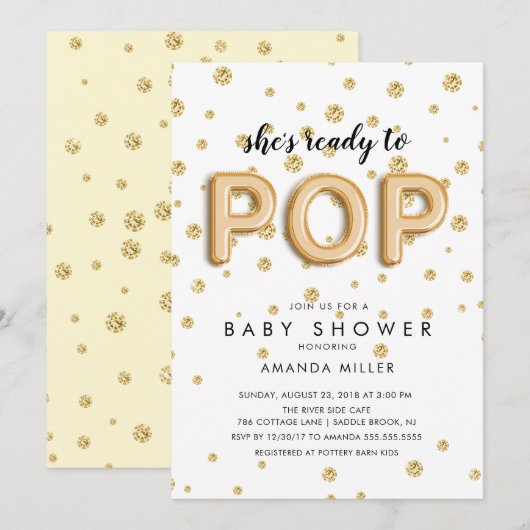 Ballonnen klaar om te POPPEN Neutrale doucheuitnod Kaart (Voorkant / Achterkant)