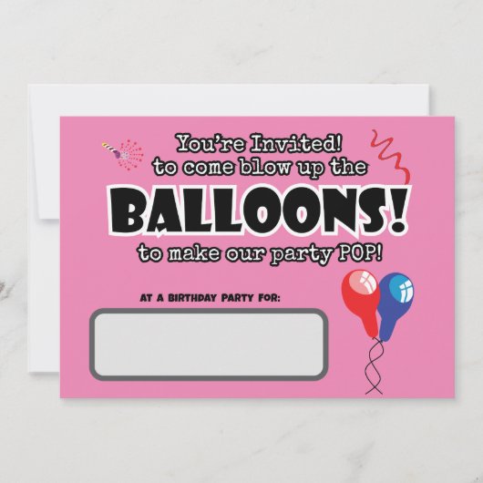 BALLONNEN leuk leuk klaar om pop verjaardagsuitnod Kaart (Voorkant)