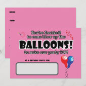 BALLONNEN leuk leuk klaar om pop verjaardagsuitnod Kaart (Voorkant / Achterkant)