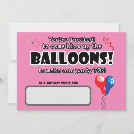 BALLONNEN leuk leuk klaar om pop verjaardagsuitnod Kaart