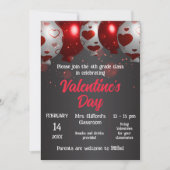 Ballonnen met Hearts Valentijn's Day School Party Kaart (Voorkant)