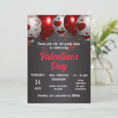 Ballonnen met Hearts Valentijn's Day School Party Kaart (Staand voorkant)