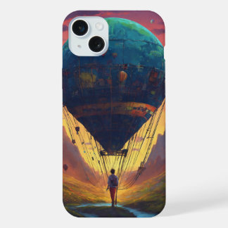 Ballonnen met man op touw iPhone 15 plus case