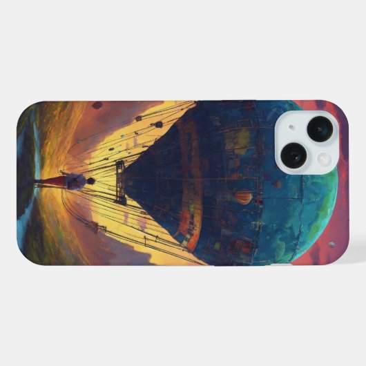 Ballonnen met man op touw iPhone hoesje (Achterkant horizontaal)