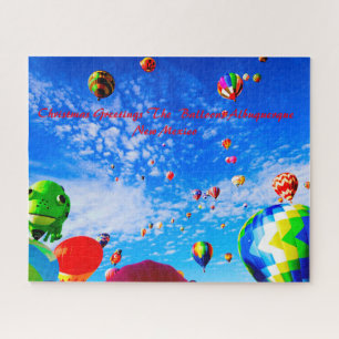 Ballonnen New Mexico. Kerstgroeten Legpuzzel