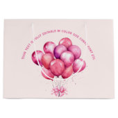 Ballonnen op Trendy Barbiedoll Blush Pink Groot Cadeauzakje (Voorkant)