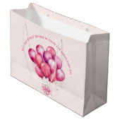 Ballonnen op Trendy Barbiedoll Blush Pink Groot Cadeauzakje (Voorkant Gekanteld)