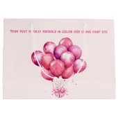 Ballonnen op Trendy Barbiedoll Blush Pink Groot Cadeauzakje (Achterkant)