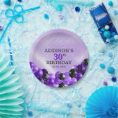 Ballonnen Paarse Verjaardag Papieren Bordje (Feest)