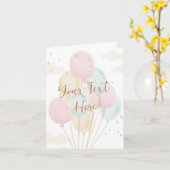 Ballonnen pastel waterverf kaart (Gele Bloem)