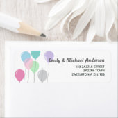Ballonnen retouradres labels pastel roze blauw (Insitu)
