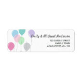 Ballonnen retouradres labels pastel roze blauw (Voorkant)
