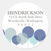 Ballonnen rond adreslabel ronde sticker (Voorkant)
