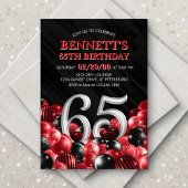 Ballonnen Rood 65h Verjaardag Kaart