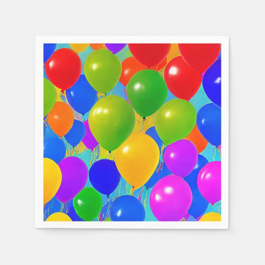 Ballonnen servetten voor verjaardag (Voorkant)
