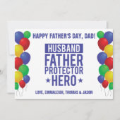 Ballonnen speciale Vaderdag Feestdagenkaart (Voorkant)