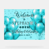 Ballonnen Sterren Verjaardagsviering Welkom Acryl Bord (Voorkant)