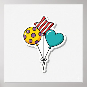 Ballonnen Sticker Poster