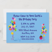 Ballonnen & Stippen Kinderverjaardagsfeestuitnodig Kaart (Achterkant)