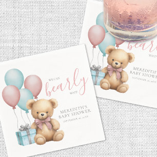 Ballonnen Teddybeer Baby Shower Servet