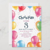 Ballonnen thema Verjaardagsfeest Kaart (Voorkant)