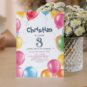 Ballonnen thema Verjaardagsfeest Kaart