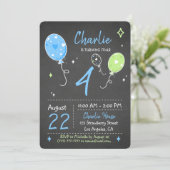 Ballonnen | Uitnodiging van de vogeldag in Chalkbo (Staand voorkant)