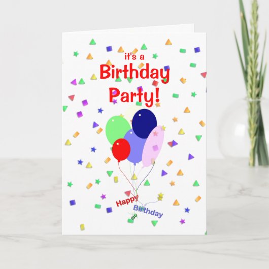 Ballonnen Uitnodiging Verjaardagsfeestje (Voorkant)