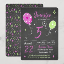 Ballonnen | Uitnodiging voor verjaardagsschoolbord