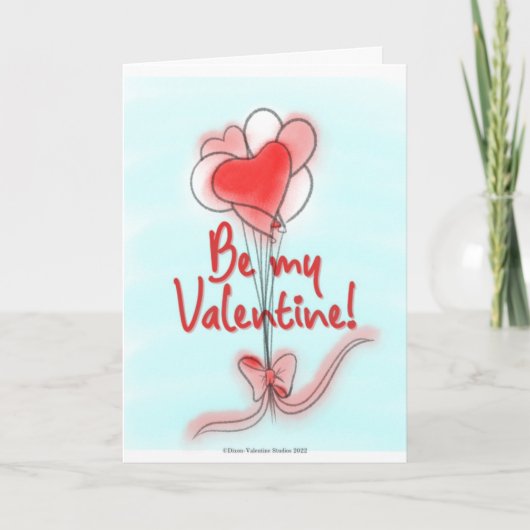 Ballonnen Valentijnsdag Kaart (Voorkant)