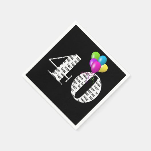 ballonnen van 40e verjaardagsfeest servet (Hoek)