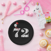 ballonnen van 72e verjaardag papieren bordje (Feest)