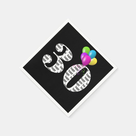 ballonnen van het 30e verjaardagsfeest servet (Hoek)